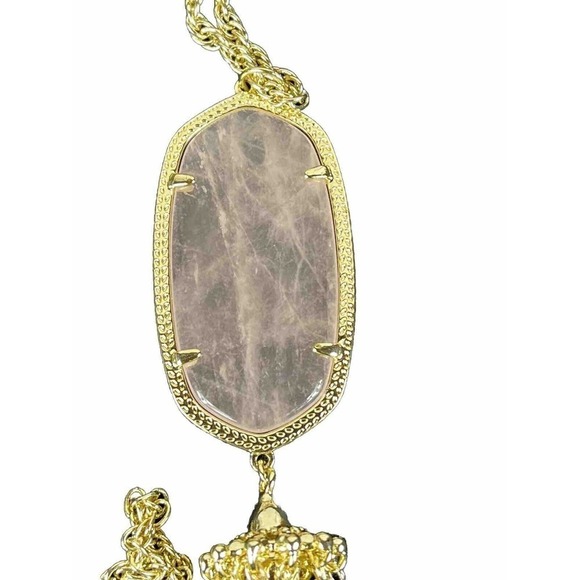 Kendra Scott Rayne Gold Pendant Necklace Mother of Pearl Tassel w/ 20” Chain - Picture 4 of 8